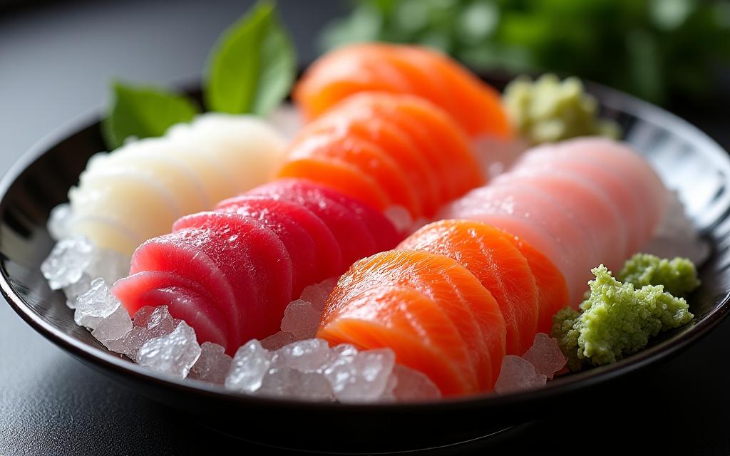 新鮮な旬魚のお造り盛り合わせ